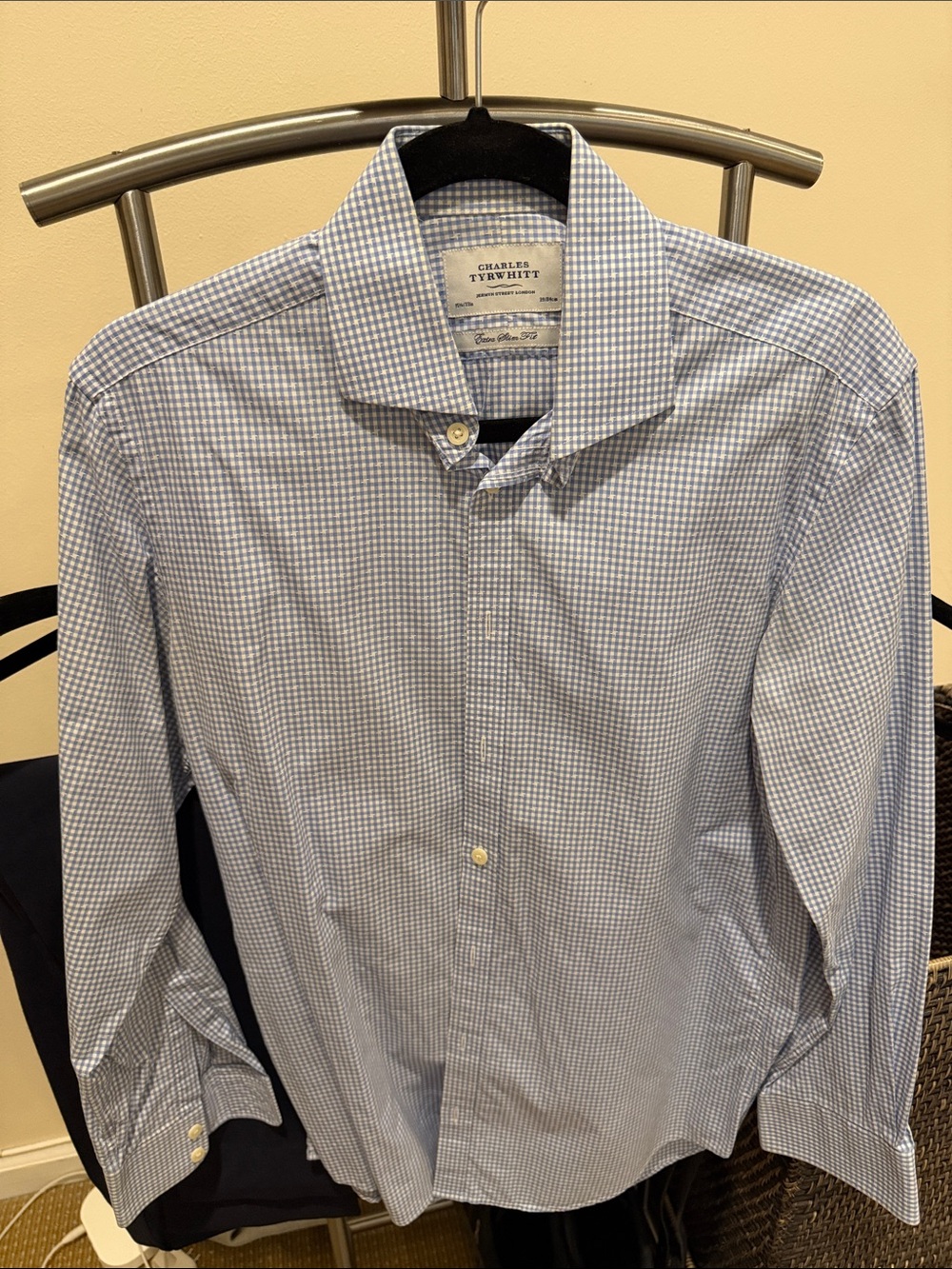 Charles Tyrwhitt Light Blue Micro Check Dress Shirt